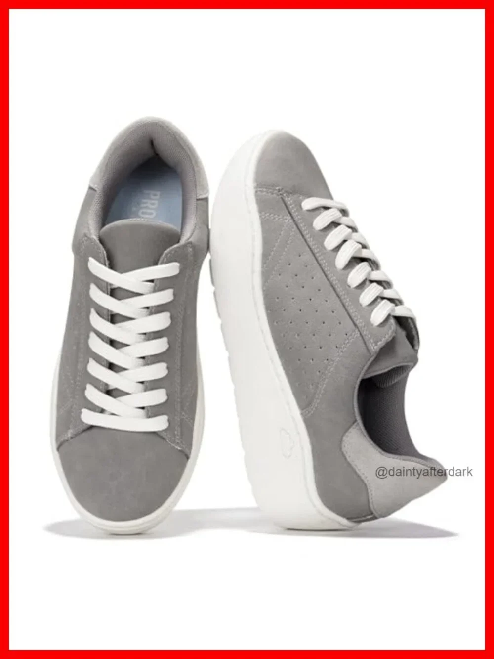 Women's Platform Sneakers - Memory Foam Insole, Wedge Heel, Non-Slip, 1.9